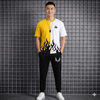 Men's Black Flame Printed Track Suit 2Pcs Slim Fit Summer Wear