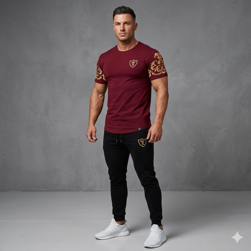 Men Grey Printed Sleeve Slim Fit Summer Track Suit