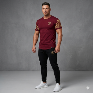 Men Grey Printed Sleeve Slim Fit Summer Track Suit