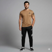 Men's New Look Trendy Logo Printed Track Suit 2Pcs Slim Fit